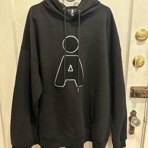 Aland A logo bouclé hoodie black L